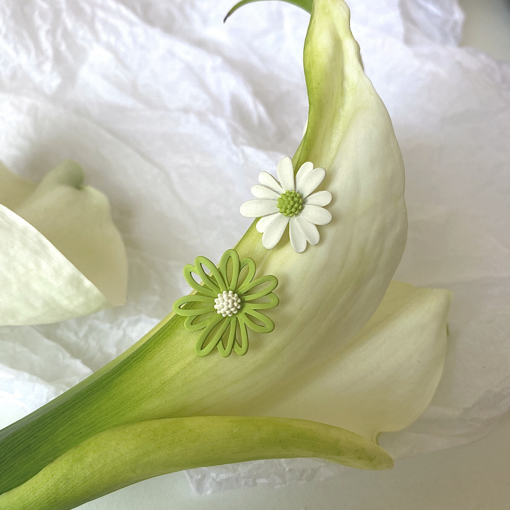 日系甜美小雏菊镂空花朵耳环耳钉