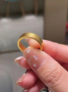 古法传承钛钢镀18K金戒指