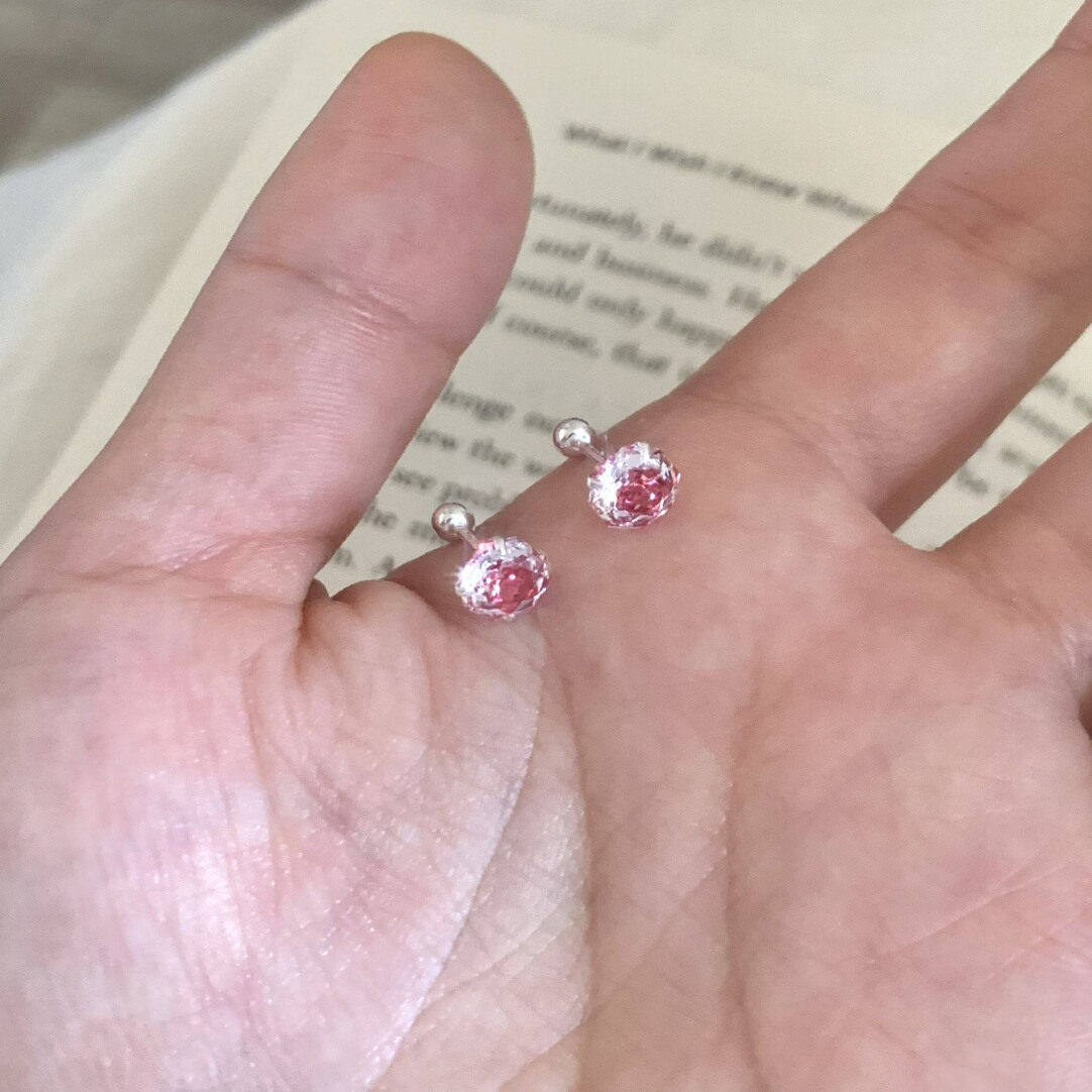 爆闪糖心玫瑰切锆石耳钉女碗底螺旋耳蜗耳骨钉钛钢防过敏耳饰,饰品/流行首饰/时尚饰品新,耳钉,淘宝优惠券,粉丝福利购,淘宝优惠卷