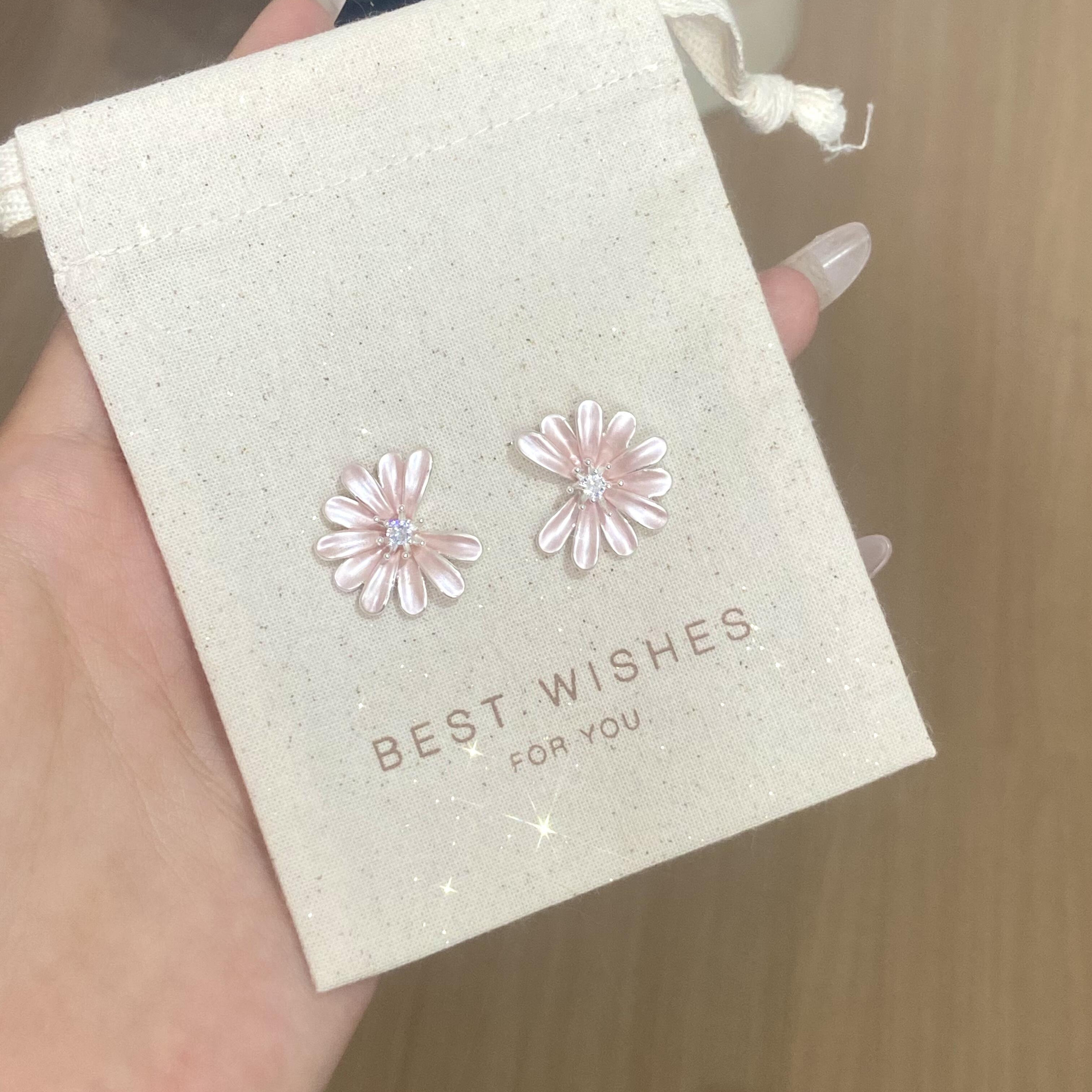 缺口小雏菊耳钉少女韩式森系清新