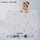 三利婴儿纱布浴巾纯棉超软新生儿宝宝儿童全棉2025年新款毛巾A类