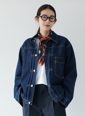 WHIMIN 14oz毛毯内里牛仔外套男复古一次水洗窄幅赤耳原色