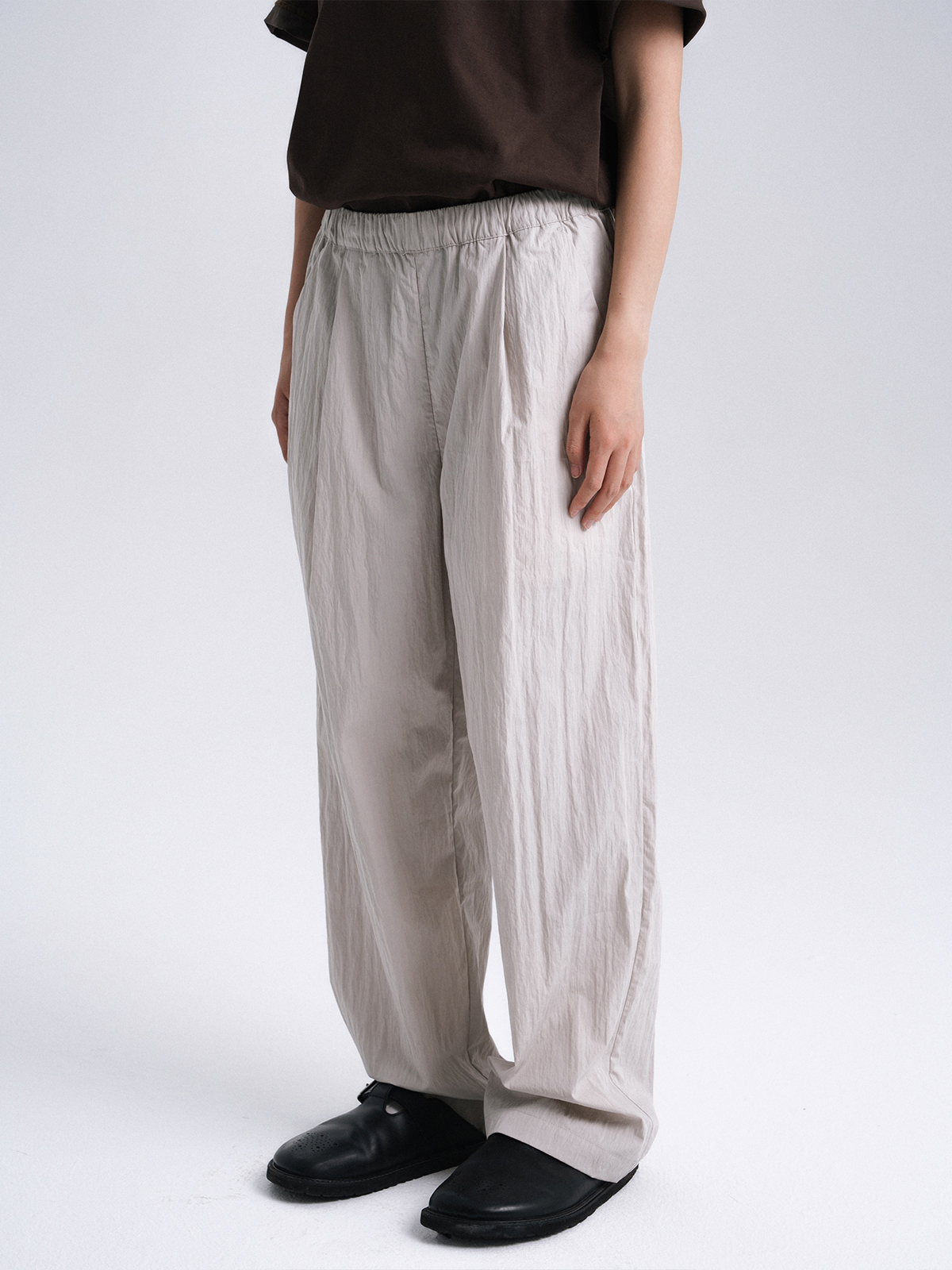 WHIMIN肌理感薄款松紧腰长裤