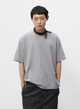 WHIMIN 190G汉麻棉混纺圆领短袖T恤 男女同款