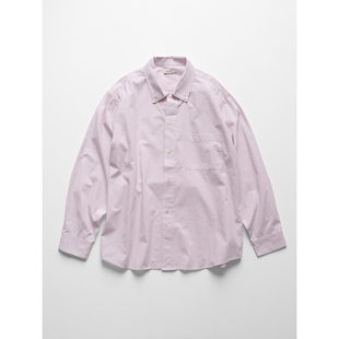 男女同款 衬衫 「百搭耐看」轻薄盐缩肌理纯棉多色条纹长袖 WHIMIN