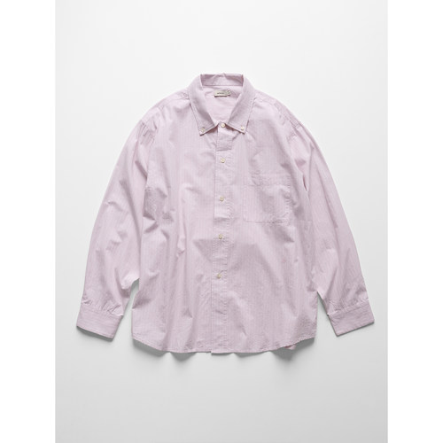 WHIMIN轻薄盐缩肌理条纹长袖衬衫