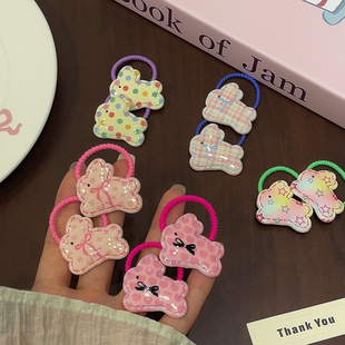 儿童皮筋头绳女孩宝宝发圈扎马尾辫子ins可爱风兔子碎发夹不伤发