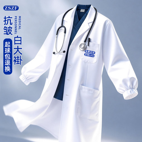 白大褂男医生长袖工作服四季款