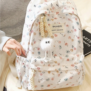 初中生书包男生超轻便时尚碎花双肩包小清新高中生书包女大容量结实耐用2025新款高颜值防水耐脏女生双肩背