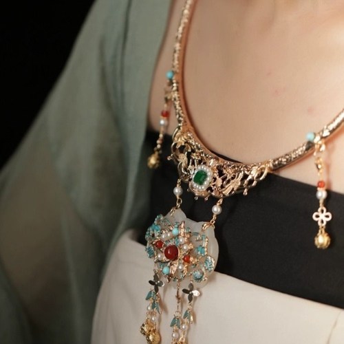 古风汉服璎珞流苏项圈马面裙国风项链明制婚服旗袍配饰秀禾服颈圈