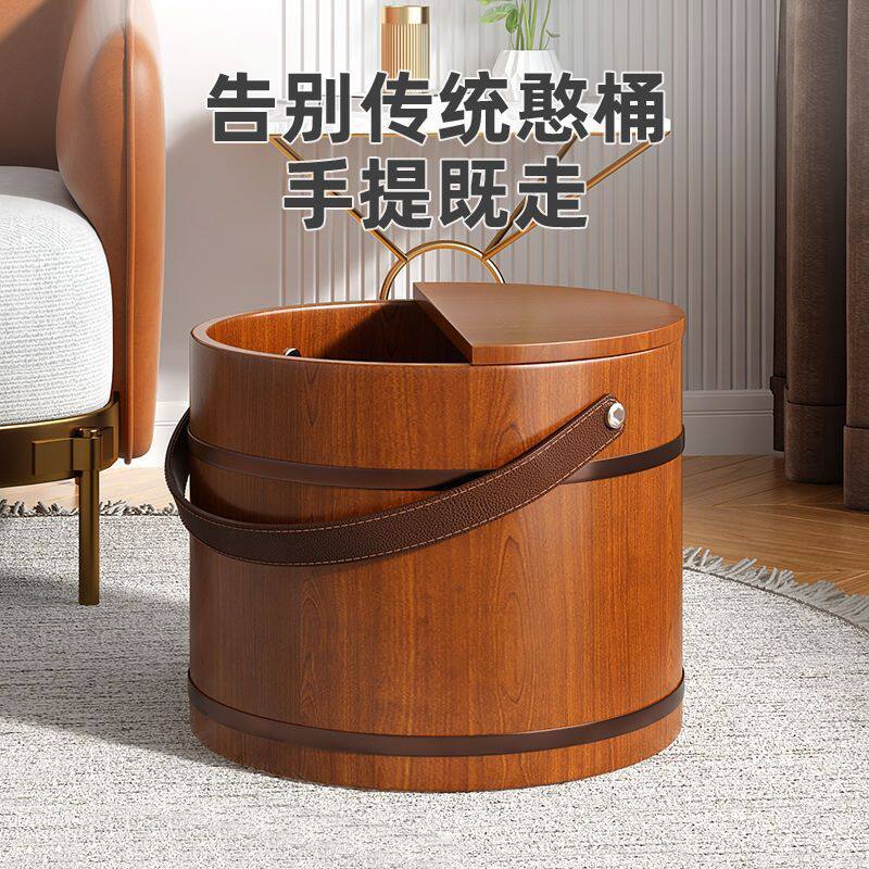 实木泡脚养生桶手提家用洗脚桶足浴桶木桶带盖子按摩泡脚专用木脚