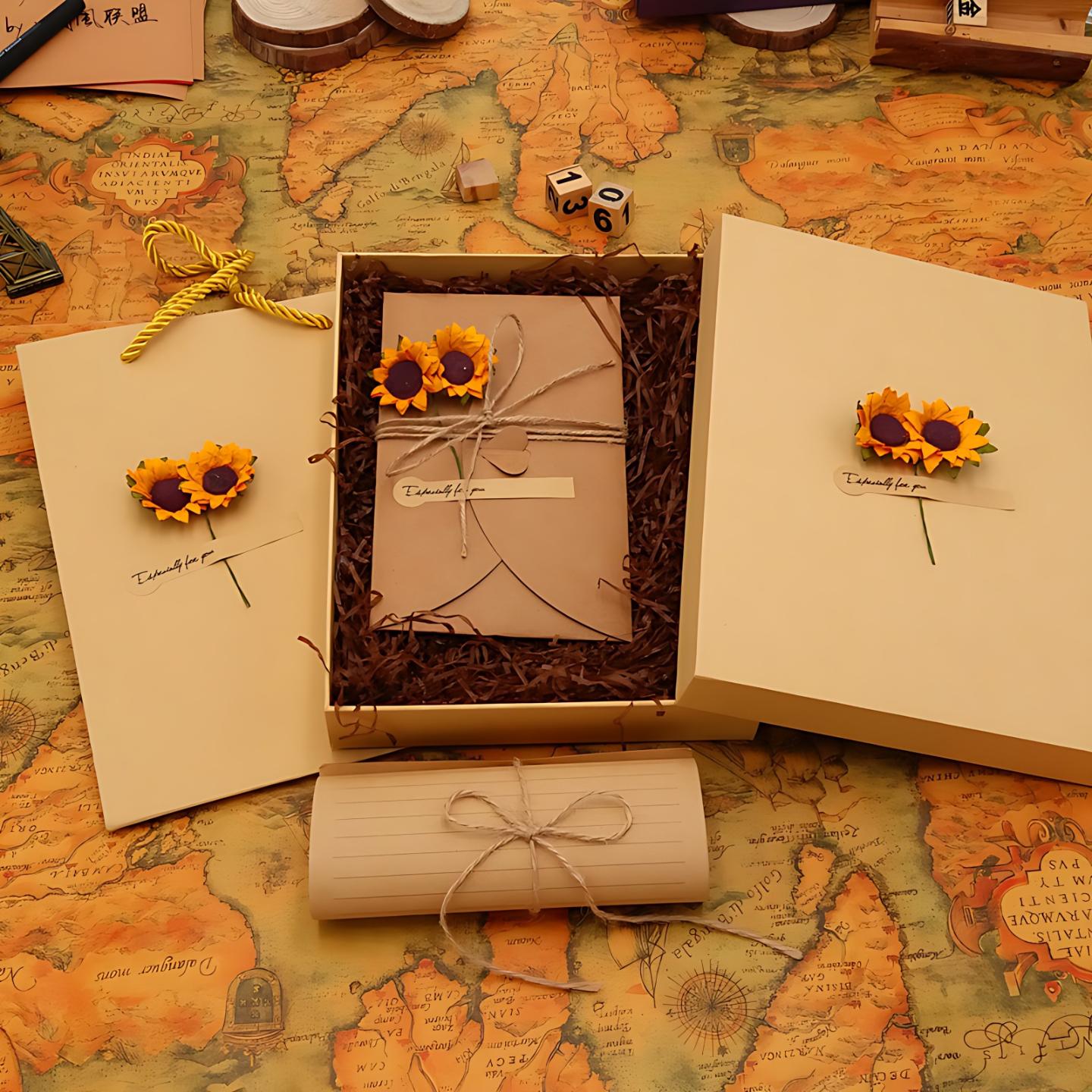 复古风信纸信封礼盒套装高级感情