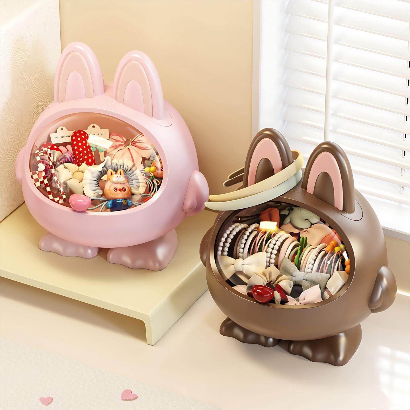桌面发饰收纳盒创意风可爱多功能大容量发饰头绳带盖发箍整理桌面,模玩/动漫/周边/娃圈三坑/桌游,聚会装饰头箍,淘宝优惠券,粉丝福利购,淘宝优惠卷