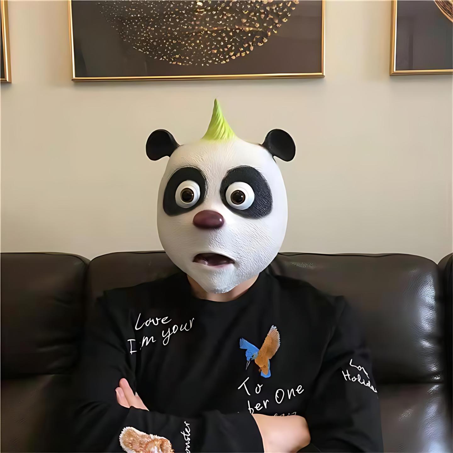 万圣节搞怪动物头套面具头盔兔头