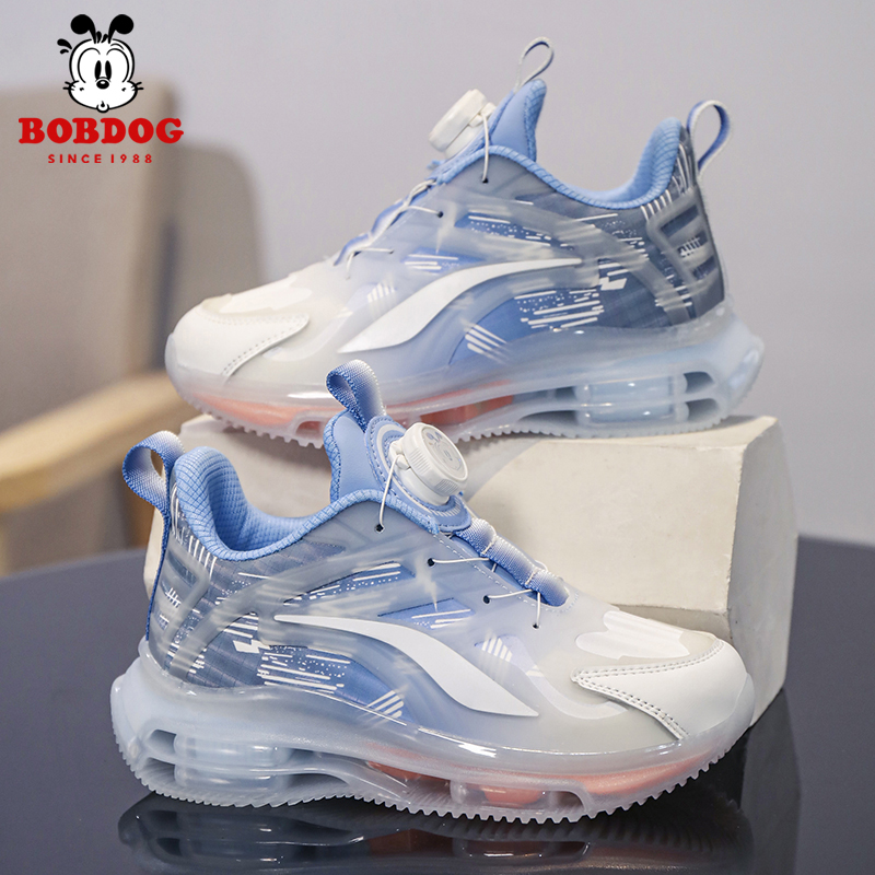 巴布豆男童运动鞋秋冬款皮面网面