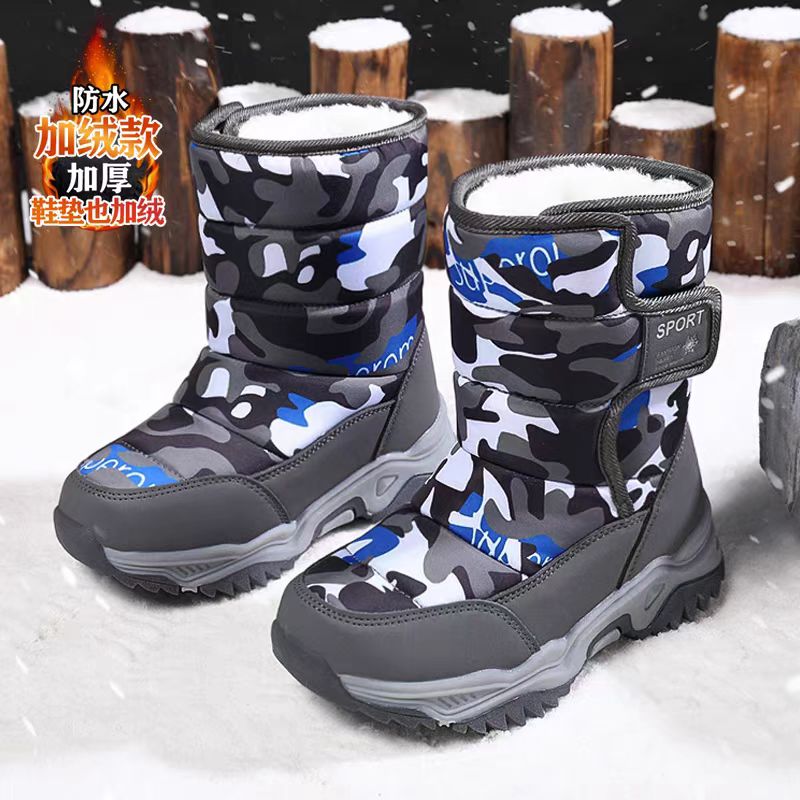 儿童雪地靴男童冬季新款加绒加厚