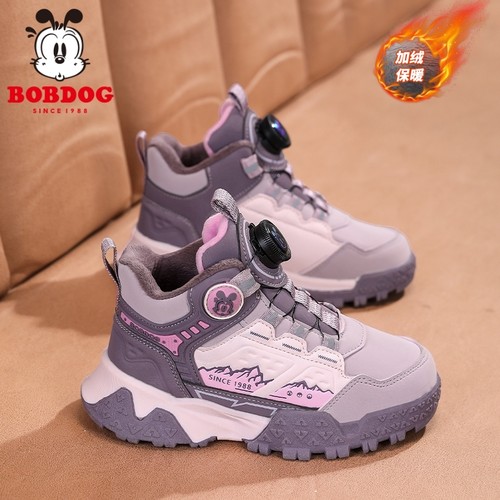 巴布豆女童棉鞋加绒保暖运动鞋