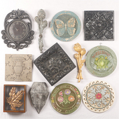 欧式 复古做旧树脂浮雕壁挂家居民宿店铺酒吧玄关墙体创意装 饰道具