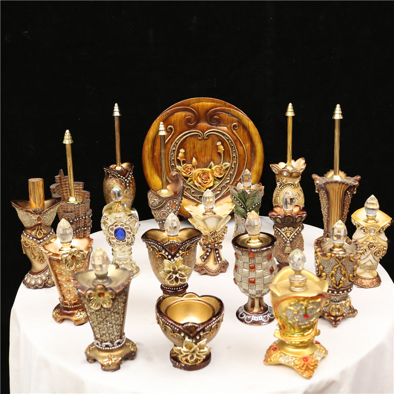 欧式复古风创意设计树脂工艺高档香水瓶化妆品分装瓶璃滴棒精油瓶