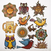 美式 复古做旧铁艺太阳壁饰家居民宿清吧客厅庭院墙体创意装 饰道具