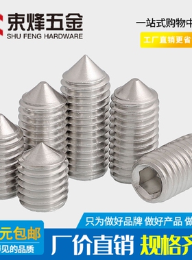 M6M8M10无头螺丝不锈钢316锥形机米紧定螺丝钉6x8x12x16x25x30mm