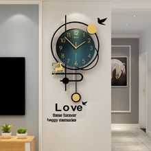 【升级加灯】美世达钟表客厅家用装饰创意挂钟墙上餐厅卧室时钟表