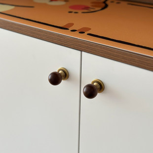 中古风胡桃木拉手高级感家用衣柜抽屉小拉手法式覆古轻奢柜门把手