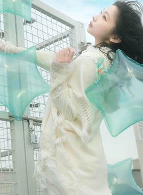 个性创意布置装饰【拍出人生大片】蓝色透明星星气球拍照出片道具