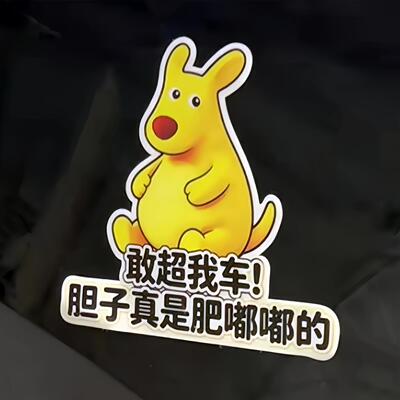 敢超我车！你的胆子真是肥嘟嘟的车贴遮挡划痕磁性创意反光装饰新
