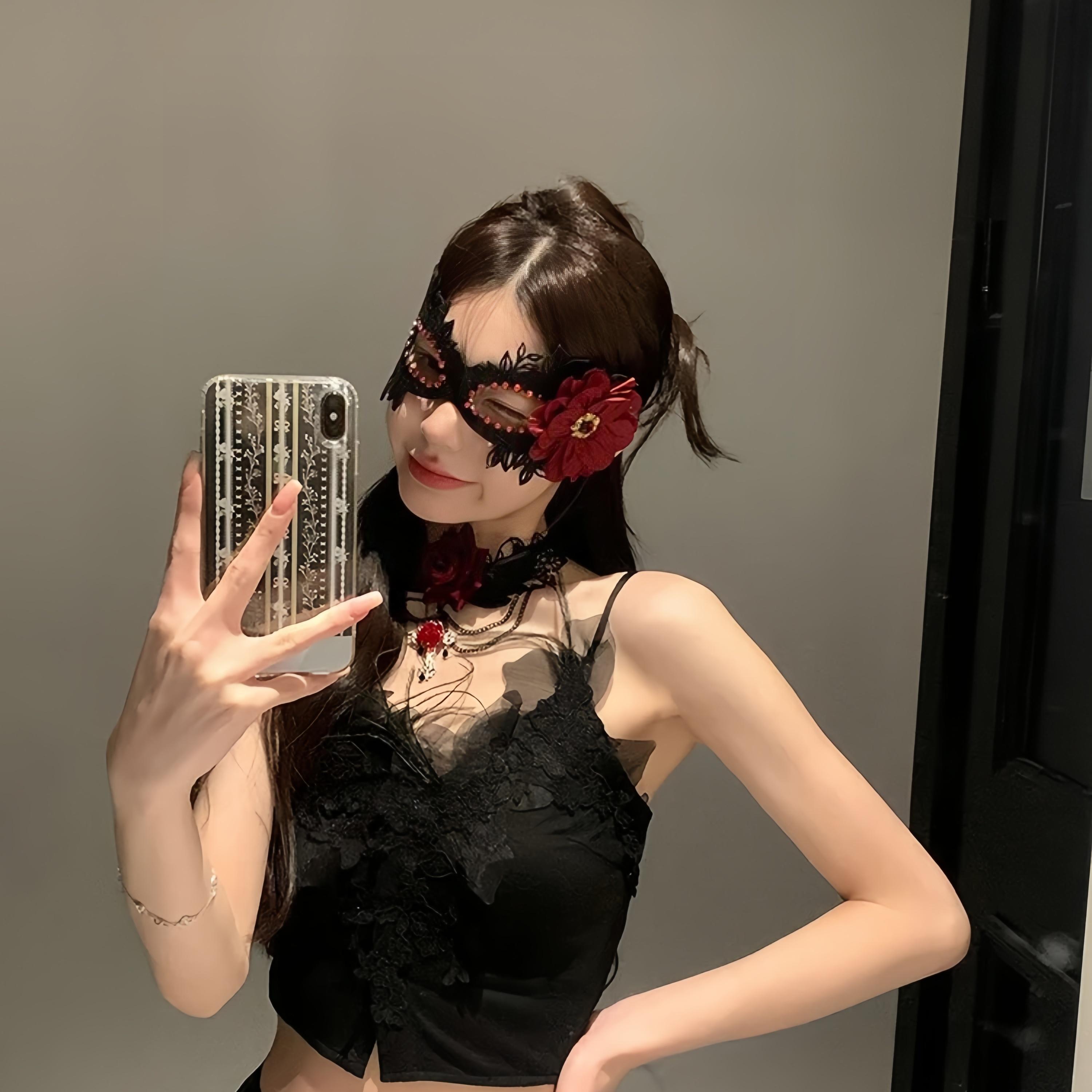 眼罩神秘感迷si谁万圣cos冷酷女