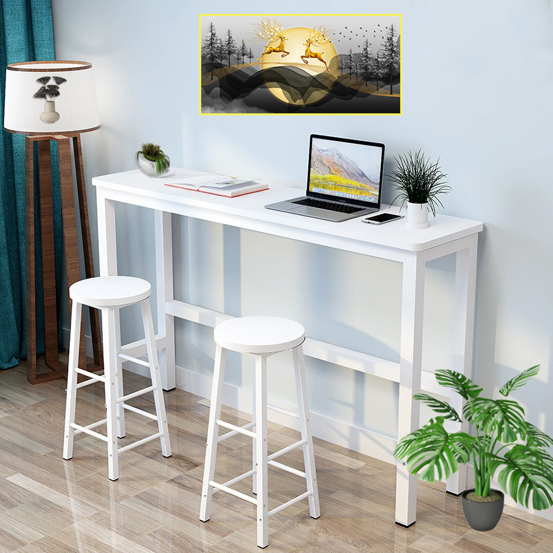 高脚桌家用客厅窄桌靠墙吧台桌子轻奢休闲奶茶店靠窗长条桌椅组合