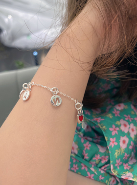 私人定制爱心手链女925银饰品