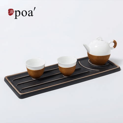poa竹丝手工青玉景德镇陶瓷茶壶