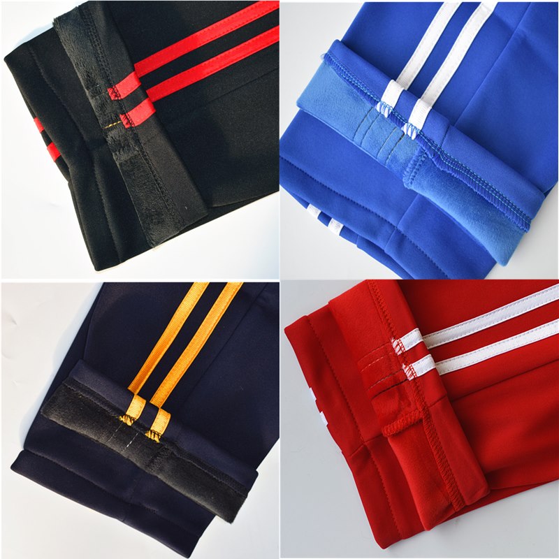 高中学生加绒加厚蓝色校服裤子