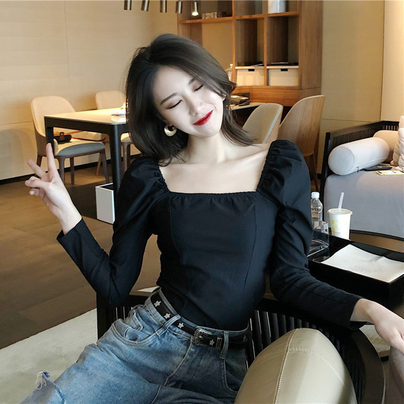 chic早秋法式复古泡泡t恤ins上衣