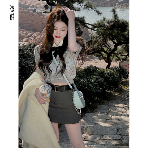 短袖上衣美式设计感小众