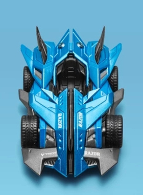 【正版授权】QQ飞车小小赛车蓝色剃刀模型