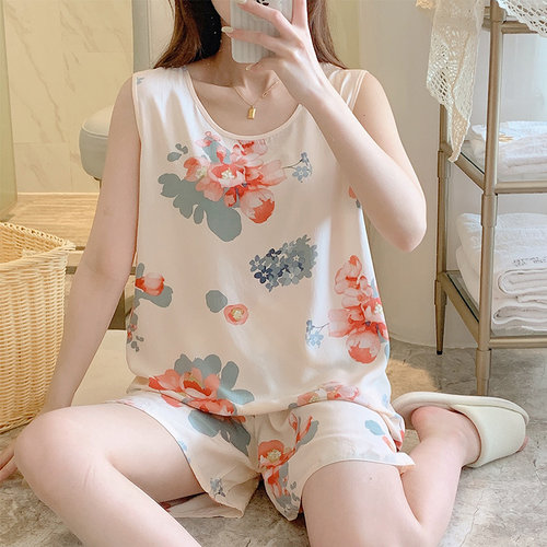 棉绸睡衣女空调家居服