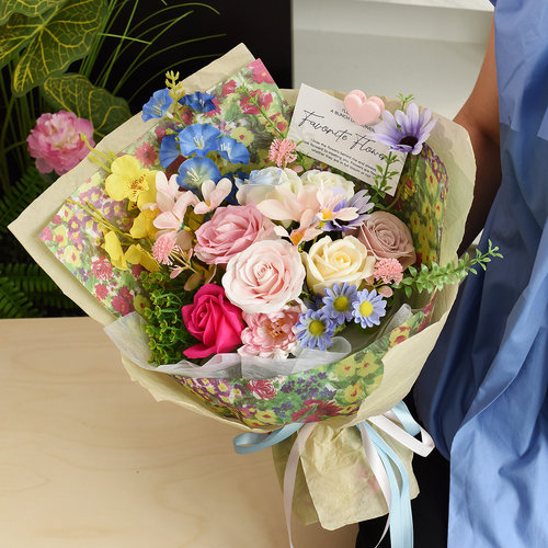 永生花仿真香皂花玫瑰花束高级感仿真花送女友情人节礼物生日礼物
