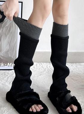 瑜伽裤袜套女灰色堆堆袜中筒秋冬季中筒y2小k腿套腿袜搭配老爹鞋