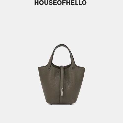 HOUSEOFHELLO牛皮菜篮子水桶包
