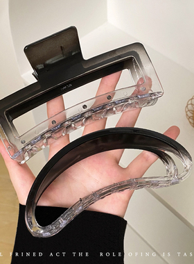 13cm水墨风超大号抓夹发量多鲨鱼夹高级感大夹子头饰发夹女后脑勺