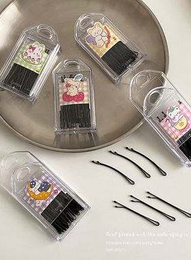 波浪发夹一字夹黑色侧边夹刘海夹前额碎发造型固定头发U型夹钢夹