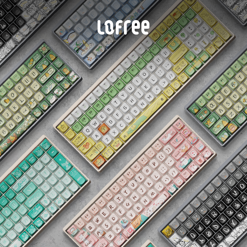 LOFREE LUOFEI XIAOQIAO DIY 테마 키 캡 68|100 키 원래 키 캡 PBT 볼 캡 승화 과정