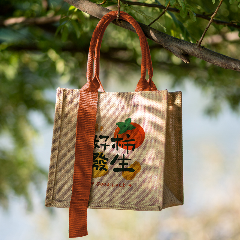 手提袋亚麻麻布袋女时尚外出学生拎书防水定制便当饭盒袋子帆布包