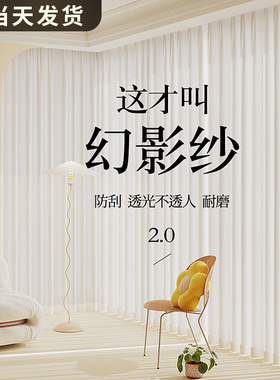 幻影纱窗帘纱帘透光不透人客厅飘窗阳台白色窗纱白纱2026新款薄纱