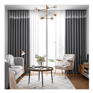 成品窗帘布2026新款卧室客厅遮光简约现代挂钩飘窗出租房绍兴柯桥