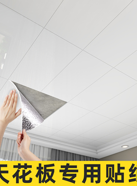 天花板贴纸吊顶自装墙贴屋顶装饰遮丑墙纸自粘防水防潮室内隔音板