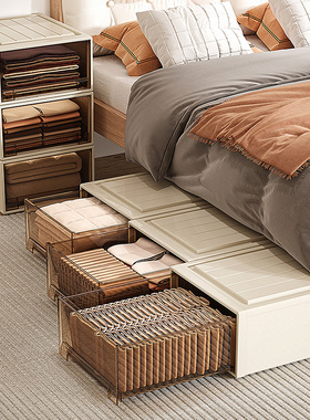 床底收纳箱抽屉式收纳盒家用透明衣物储物柜子分层神器衣服整理箱