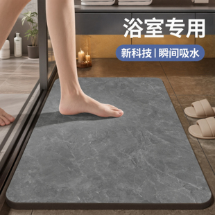 卫生间吸水地垫2026新款浴室脚垫防滑进门口加厚耐脏免洗垫硅藻泥